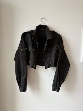 Cropped Black Jacket - Women's